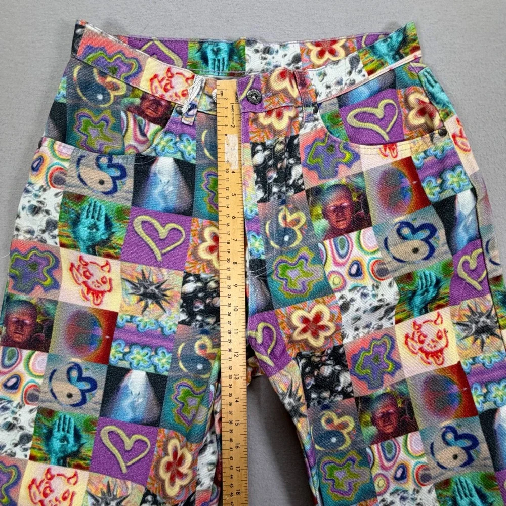 The Ragged Priest Patchwork Print Jeans Womens 14 Multicolor Excellent Y2K Retro - Picture 5 of 9